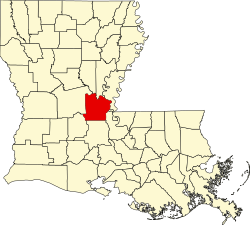 Karte von Avoyelles Parish innerhalb von Louisiana