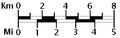 Image 21A graphical or bar scale. A map would also usually give its scale numerically ("1:50,000", for instance, means that one cm on the map represents 50,000cm of real space, which is 500 meters) (from Scale (map))