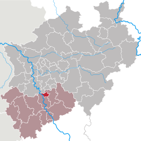 Lage des Leverkusen in Nordrhein-Westfalen (anklickbare Karte)