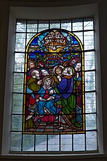 Stained glass window at Holy Trinity Gosport showing the adoration of the Shepherds