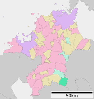 矢部村位置図