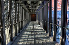 Glass bridge over the Hall of Witness.