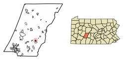 Location of Portage in Cambria County, Pennsylvania.