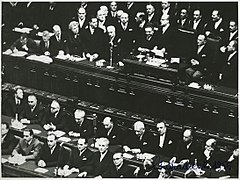 Gronchi during his inaugural address on 11 May 1955