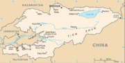 Engelskspråkig karta över Kirgizistan.