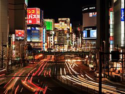 東京新宿大高架橋與歌舞伎町夜景