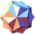 „Prima stelare a icosaedrului” sau micul icosaedru triambic,[5] uneori numit, printre altele, „icosaedru triakis”