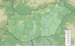 Location of Lake Fehér in Hungary.
