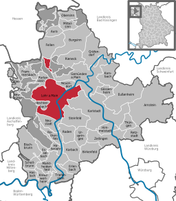 Läget för Lohr am Main i Landkreis Main-Spessart