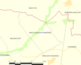 Mapa obce Saint-Léger-sous-Margerie