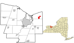 Location in Monroe County and the state of New York