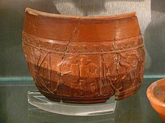 Terracotta montrant des gladiateurs