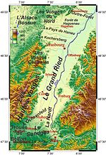 Carte de l'Alsace avec les régions naturelles