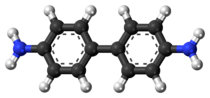 Ball-and-stick model of the benzidine molecule