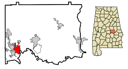 Location of Coosada, Alabama