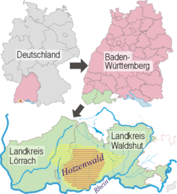 Region Hotzenwald – engere und weitere Definition hervorgehoben