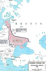 The situation on the Eastern Front in March 1918 (after the completion of the Operation Faustschlag)