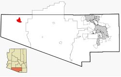 Location in Pima County and the state of Arizona