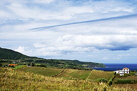 Ponta de João Dias promontory, in the civil parish of Pedro Miguel, showing the eastern coast of Faial to Ribeirinha