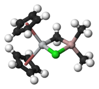 Ball-and-stick model of Tebbe's reagent