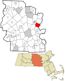 Location in Worcester County and the state of Massachusetts.