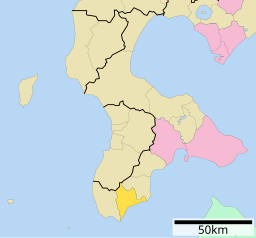 Fukushimas läge i Oshima subprefektur      Signifikanta städer      Övriga städer     Landskommuner