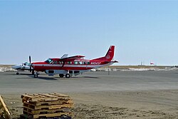 Die Islander (N402WB) der New England Airlines am Flughafen Block Island State