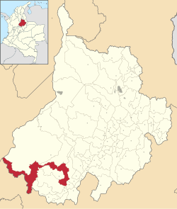 Location of the municipality and town of Bolívar in the Santander Department of Colombia.