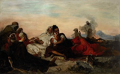 Joueurs de flûte au bivouac (1866), Gustave Guillaumet[8]