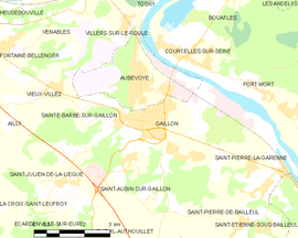 Mapa obce Gaillon