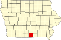 Map of Ajova highlighting Wayne County