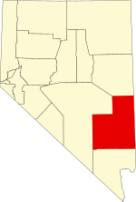 Map of Nevada highlighting Lincoln County