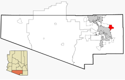 Location in Pima County and the state of Arizona