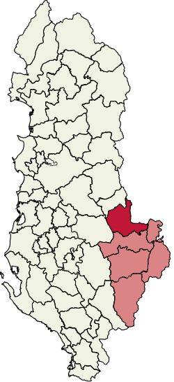 Pogradec kommune innafor regionen Korçë