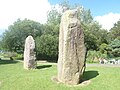 Les deux menhirs de Kerloazec, dans le parc animalier de la Pommeraie.