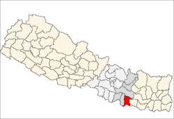 Localização de Dhanusa no Nepal