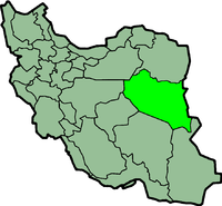 Kort over Iran med Syd Khorasan markeret