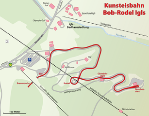 Die Kunsteisbahn Bob-Rodel Igls