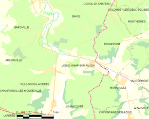 Poziția localității Longchamp-sur-Aujon