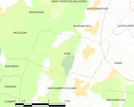 Mapa obce Fons