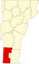 State map highlighting Bennington County