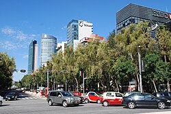 Skyscrapers along Paseo de la Reforma in the colonia