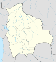 Mapa konturowa Boliwii, po lewej znajduje się punkt z opisem „El Alto”