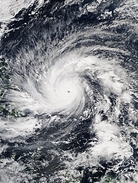 Тайфун Хагупит вскоре после пиковой интенсивности 4 декабря 2014 года