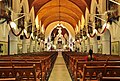 The interior of San Thome Basilica, Chennai, Tamil Nadu. Christianity is believed to have been introduced to India by the late 2nd century by Syriac-speaking Christians.