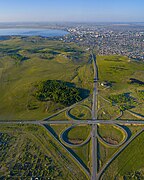 A full cloverleaf interchange near Kokshetau