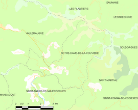 Mapa obce Notre-Dame-de-la-Rouvière