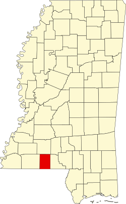 map of Mississippi highlighting Pike County