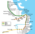 Mapa del metrô de Rio de Janeiro (Brasil)