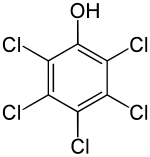 Strukturformel von Pentachlorphenol